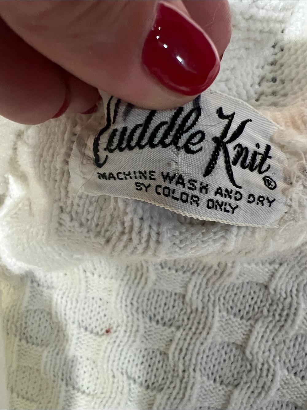 Vintage Cuddle Knit Women's Cream Textured Open-Front Knit Cardigan - Picture 2 of 5